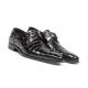 Mezlan "Moscow" Black All-Over Genuine Alligator Shoes 4574-J